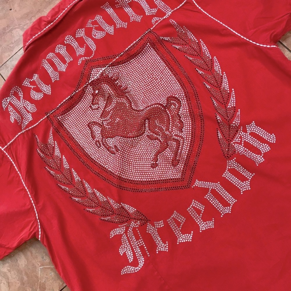 Men's Rawyalty Freedom Red Faded Button Down Shirt